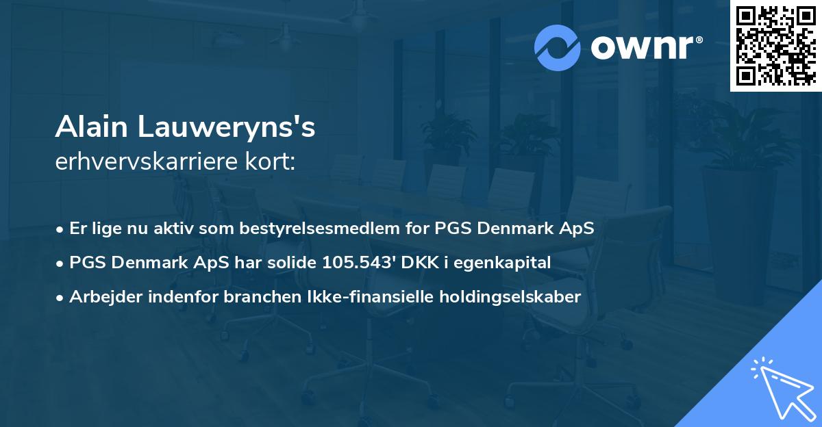 Alain Lauweryns's erhvervskarriere kort