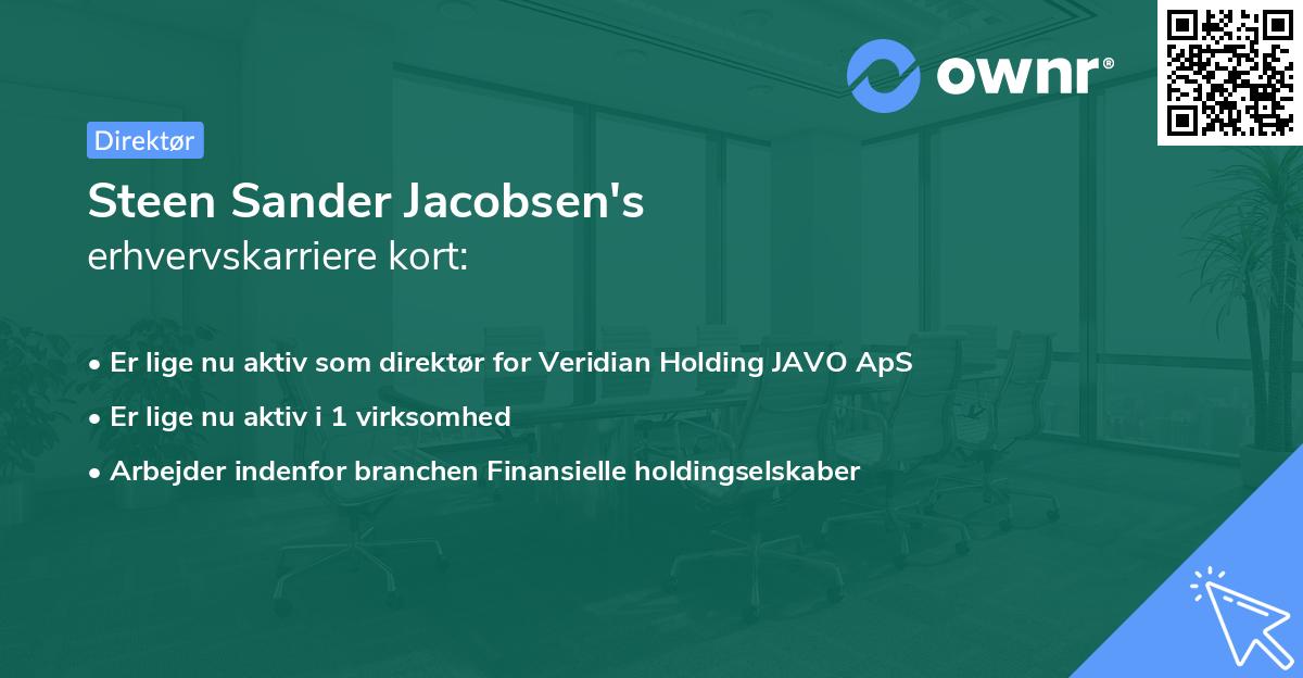 Steen Sander Jacobsen's erhvervskarriere kort
