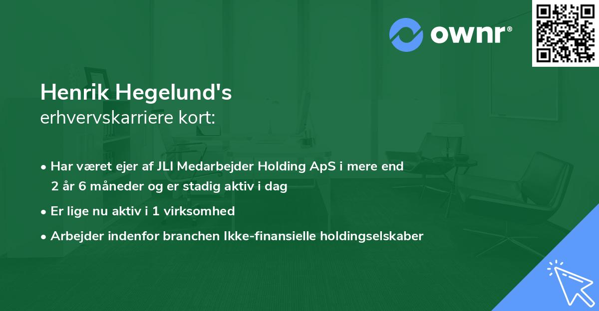 Henrik Hegelund's erhvervskarriere kort