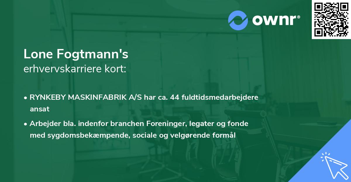 Lone Fogtmann's erhvervskarriere kort