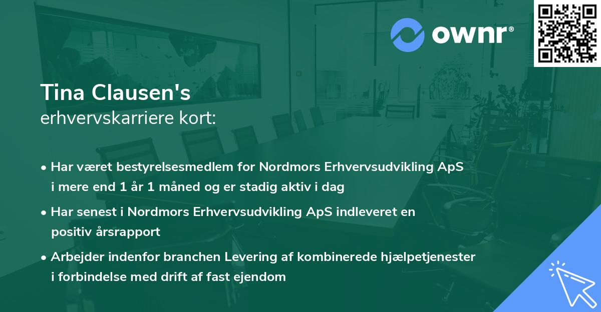 Tina Clausen's erhvervskarriere kort