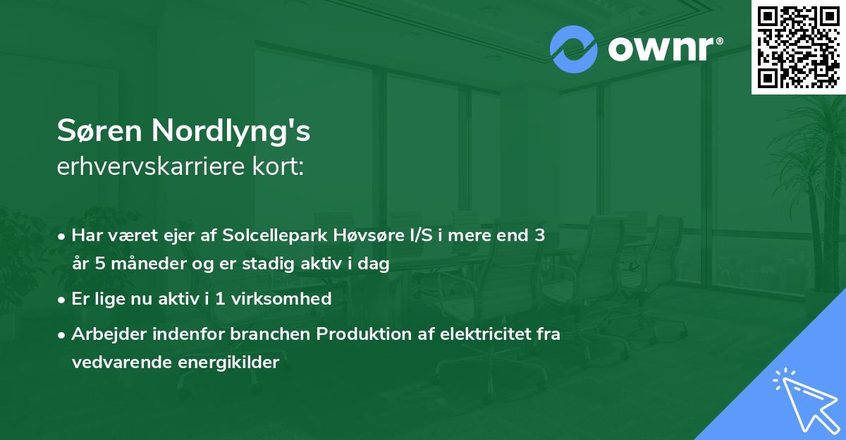 Søren Nordlyng's erhvervskarriere kort