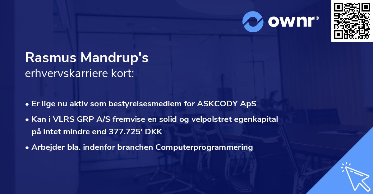 Rasmus Mandrup's erhvervskarriere kort