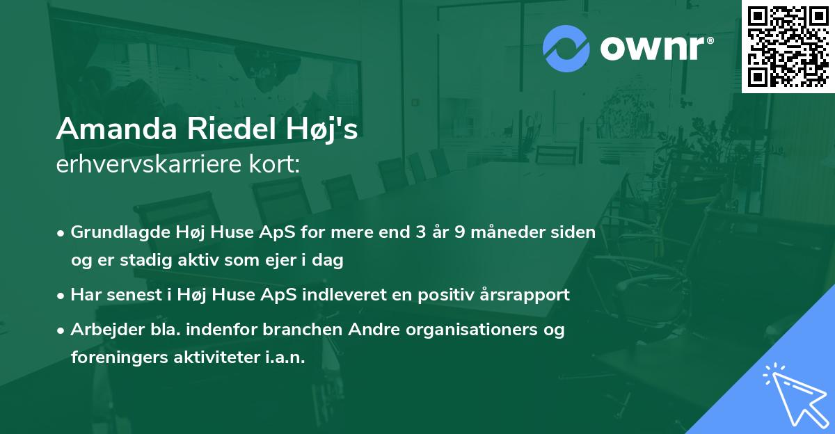 Amanda Riedel Høj's erhvervskarriere kort