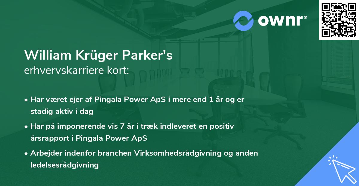 William Krüger Parker's erhvervskarriere kort