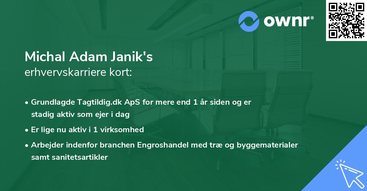 Michal Adam Janik's erhvervskarriere kort