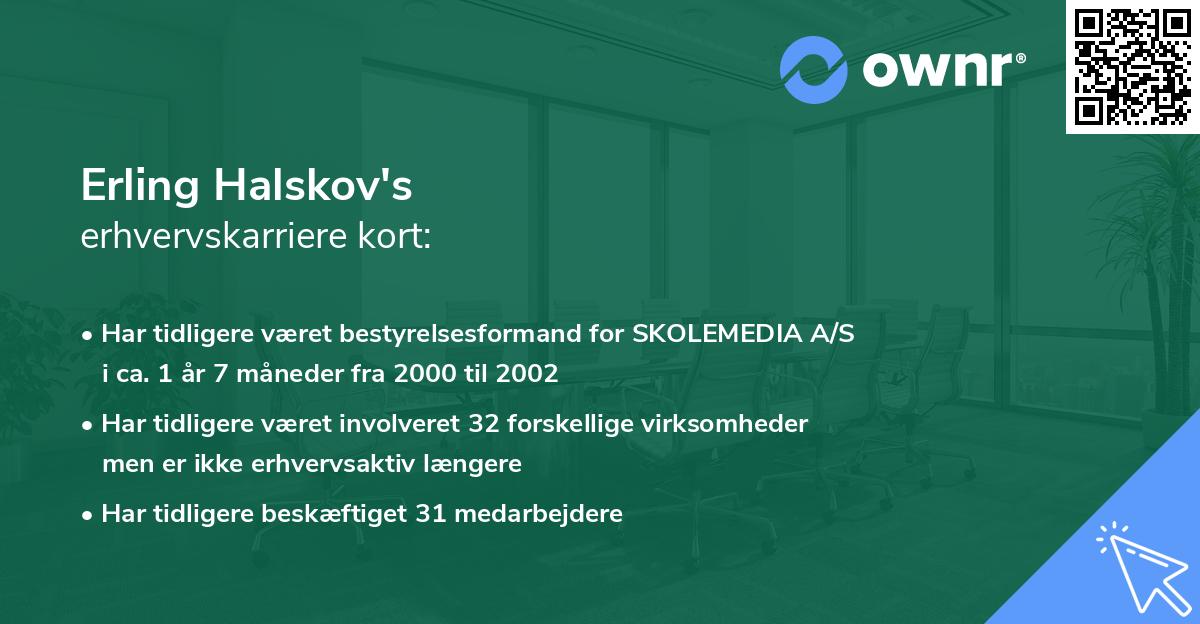 Erling Halskov's erhvervskarriere kort