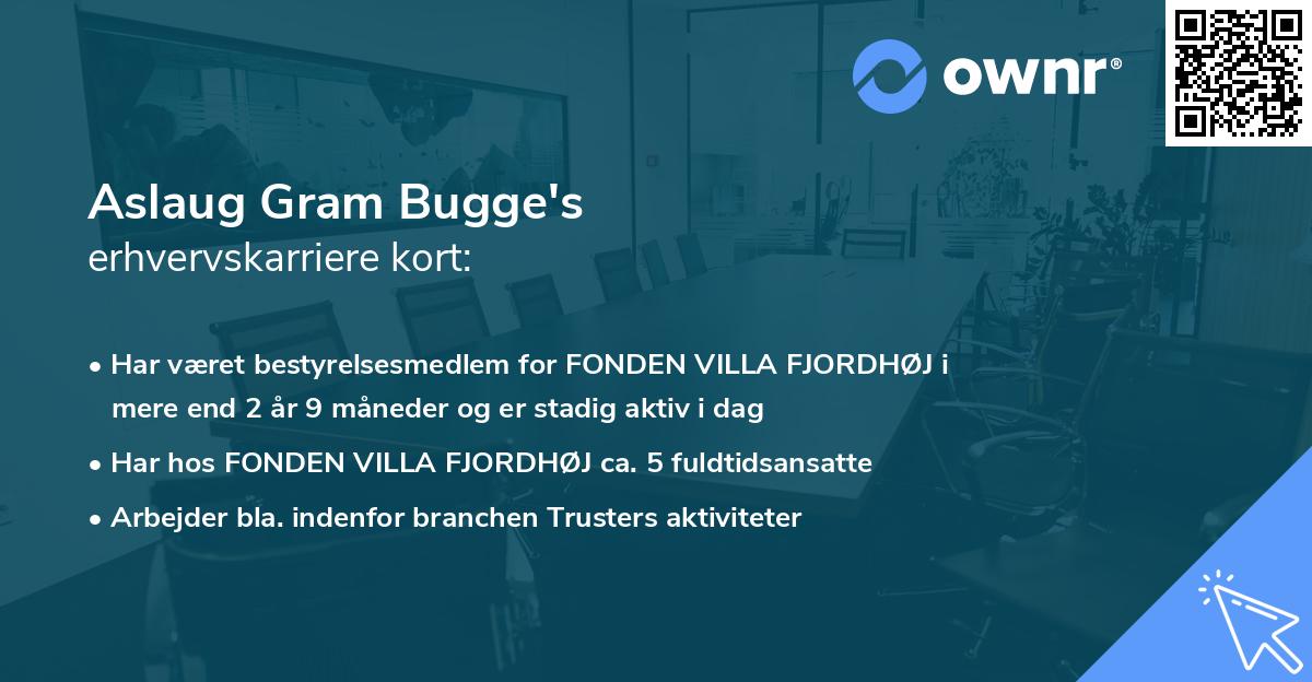 Aslaug Gram Bugge's erhvervskarriere kort