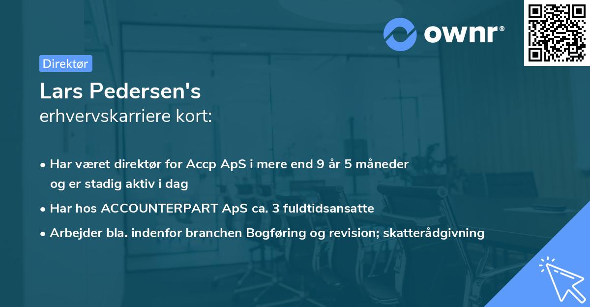 Lars Pedersen's erhvervskarriere kort