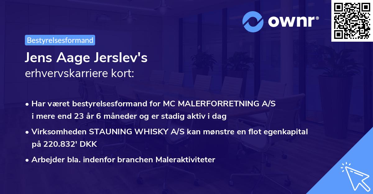 Jens Aage Jerslev's erhvervskarriere kort