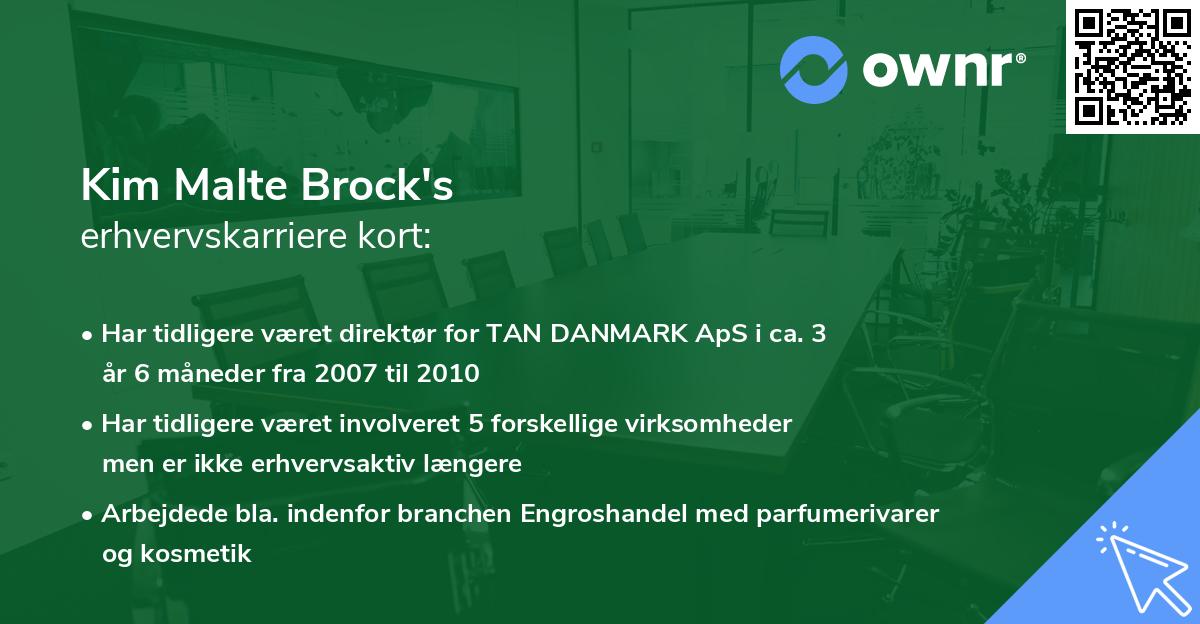 Kim Malte Brock's erhvervskarriere kort