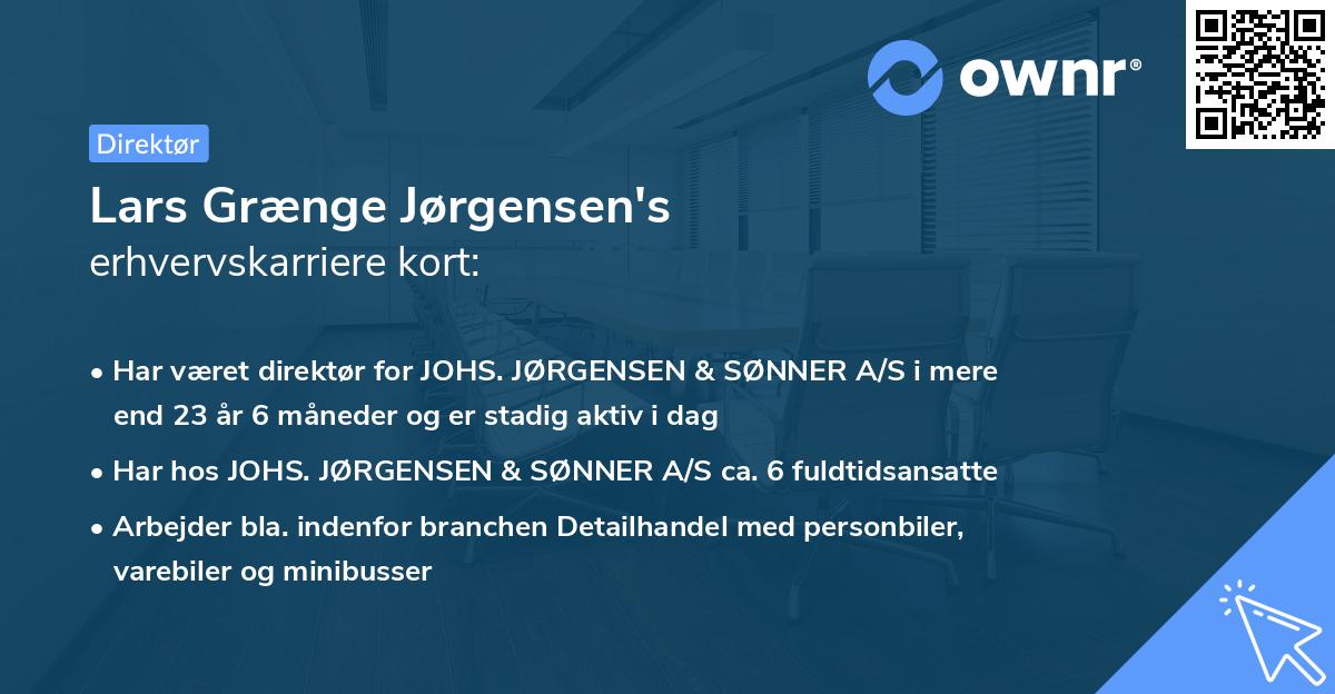 Lars Grænge Jørgensen's erhvervskarriere kort