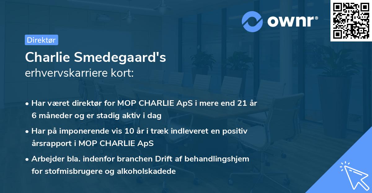 Charlie Smedegaard's erhvervskarriere kort