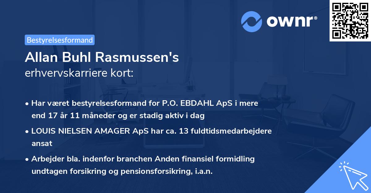 Allan Buhl Rasmussen's erhvervskarriere kort