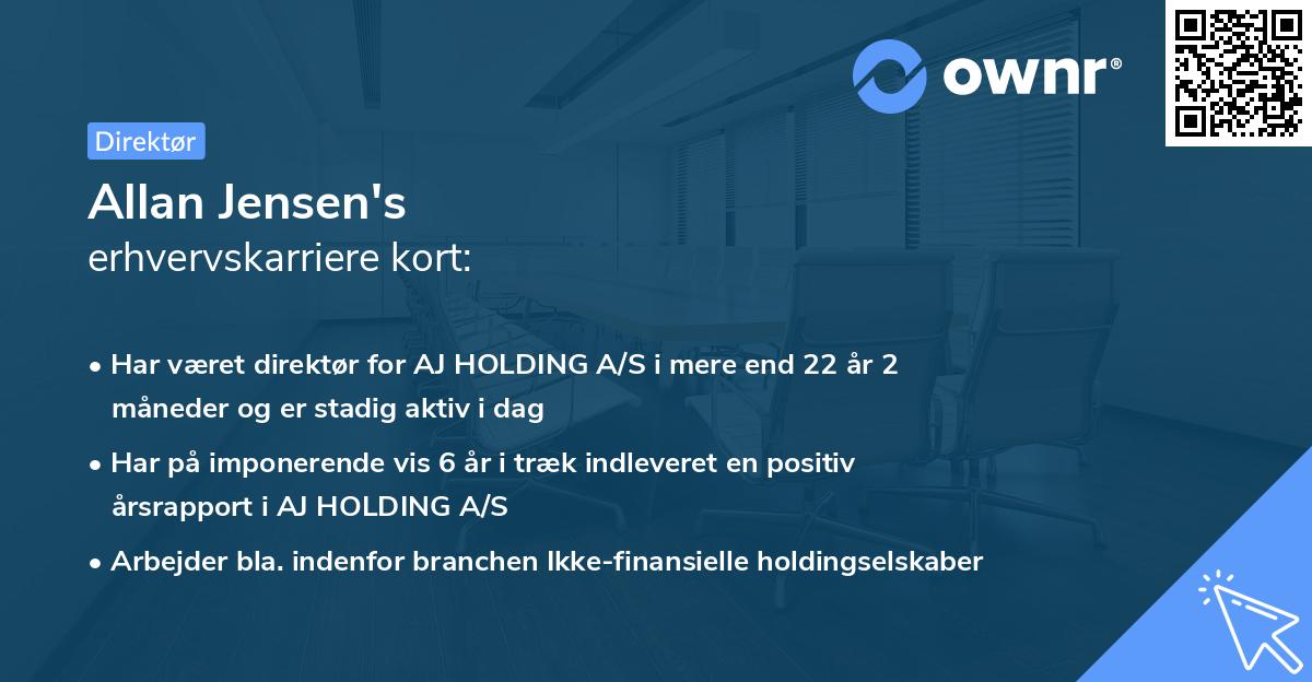 Allan Jensen's erhvervskarriere kort