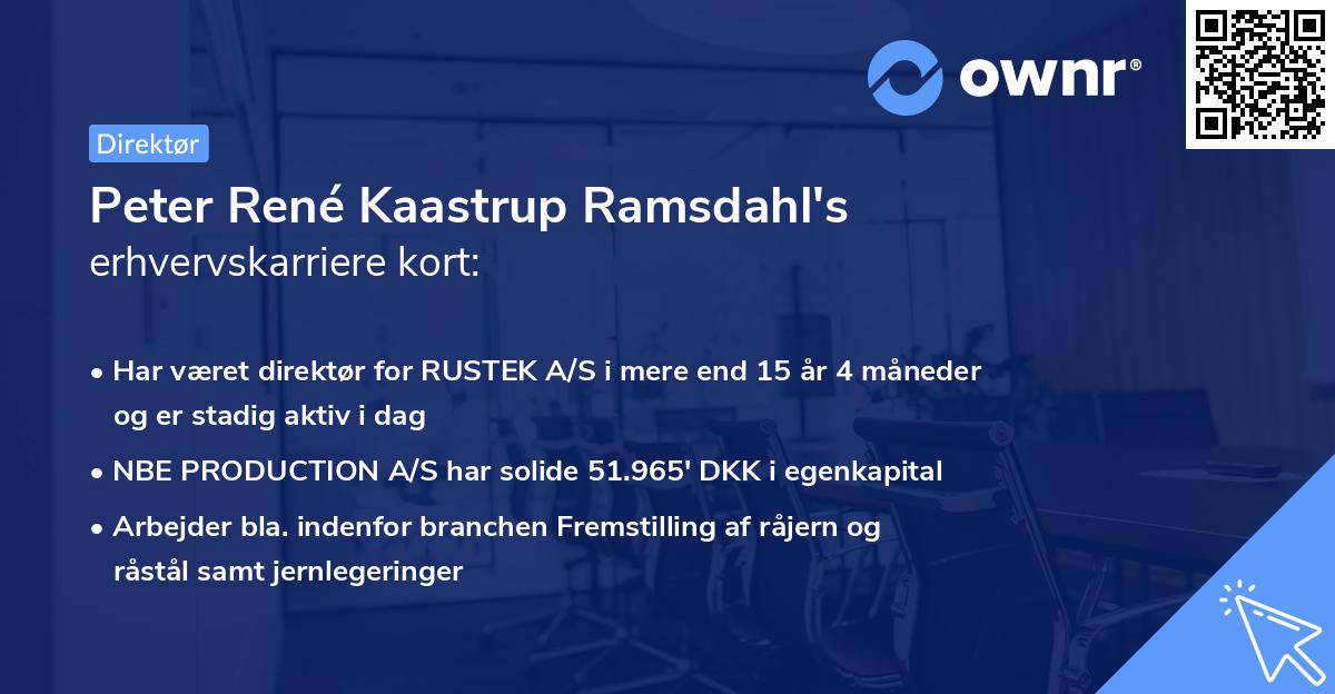 Peter René Kaastrup Ramsdahl's erhvervskarriere kort