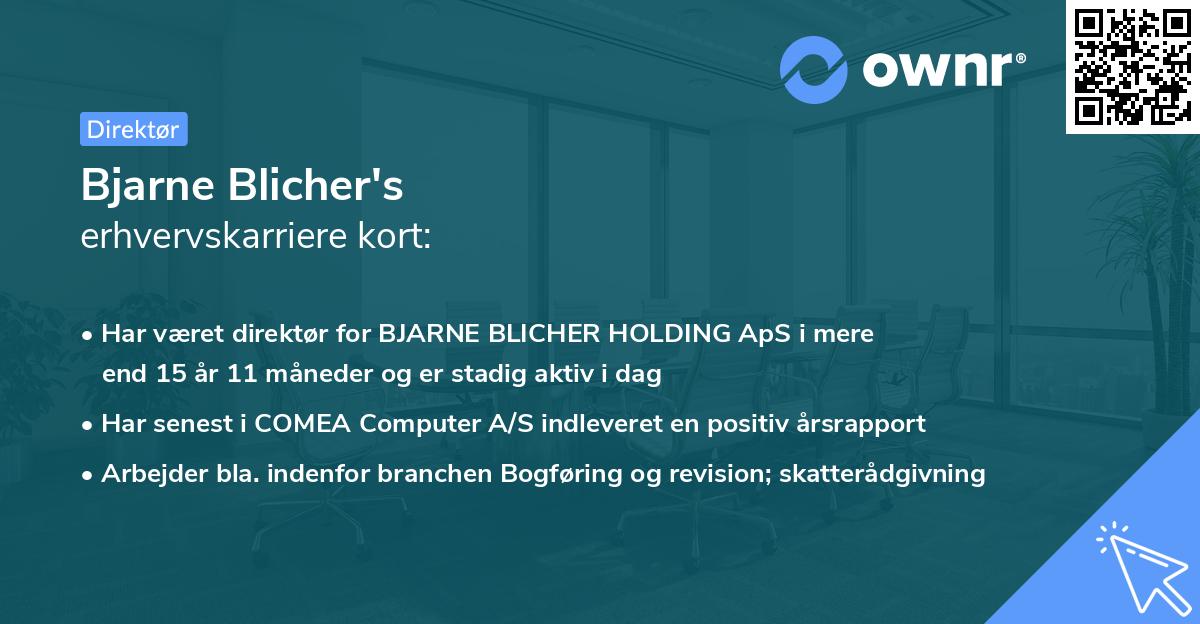Bjarne Blicher's erhvervskarriere kort