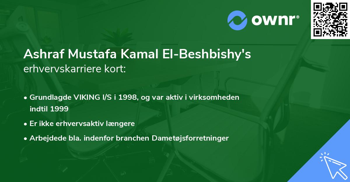Ashraf Mustafa Kamal El-Beshbishy's erhvervskarriere kort
