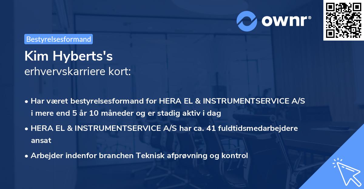 Kim Hyberts's erhvervskarriere kort