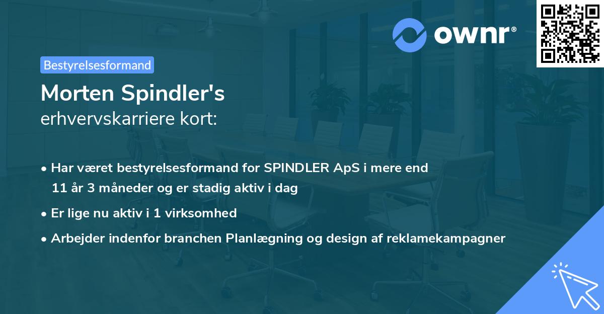 Morten Spindler's erhvervskarriere kort
