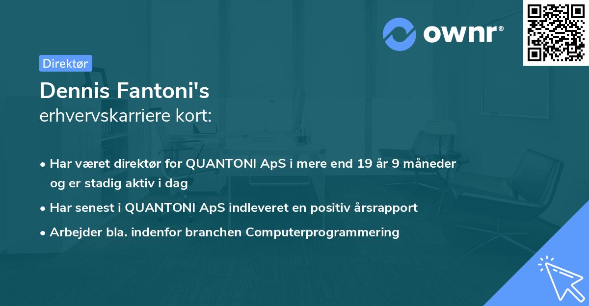 Dennis Fantoni's erhvervskarriere kort