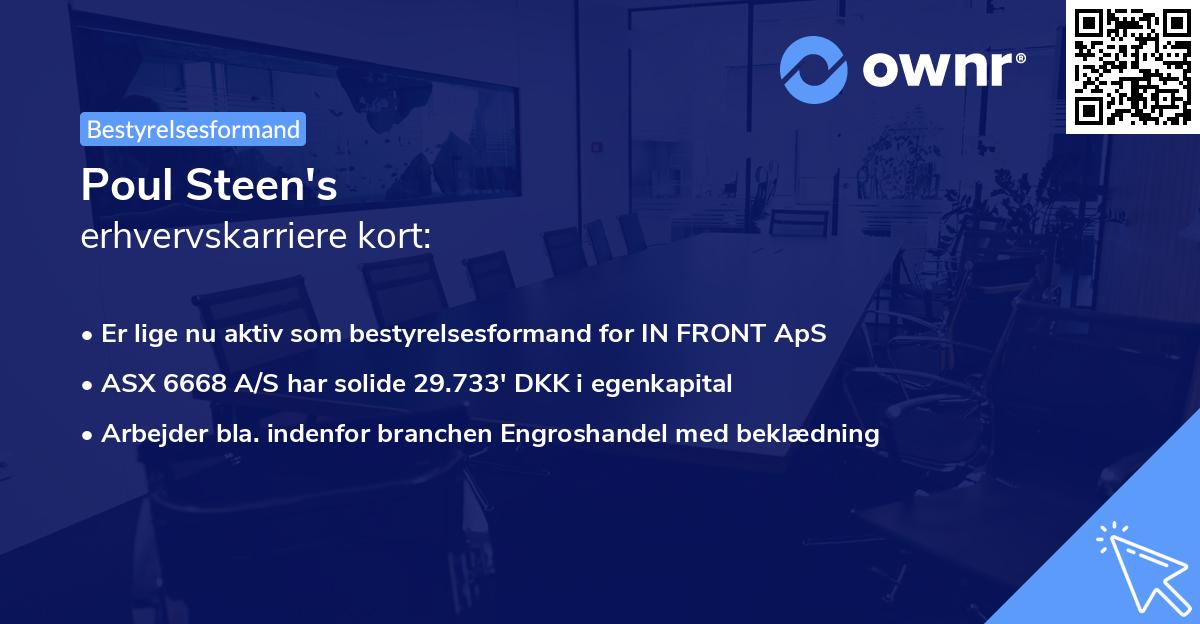 Poul Steen's erhvervskarriere kort