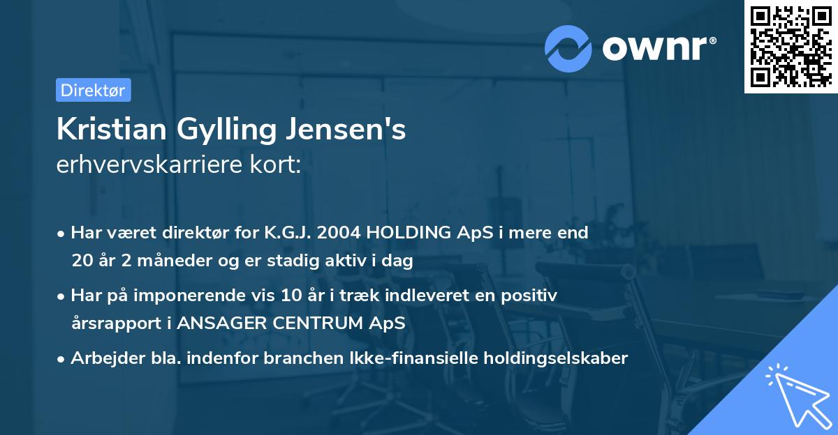 Kristian Gylling Jensen's erhvervskarriere kort