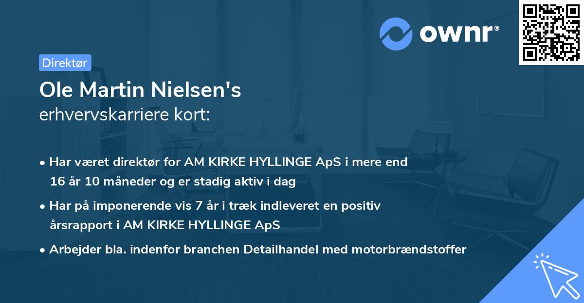 Ole Martin Nielsen's erhvervskarriere kort