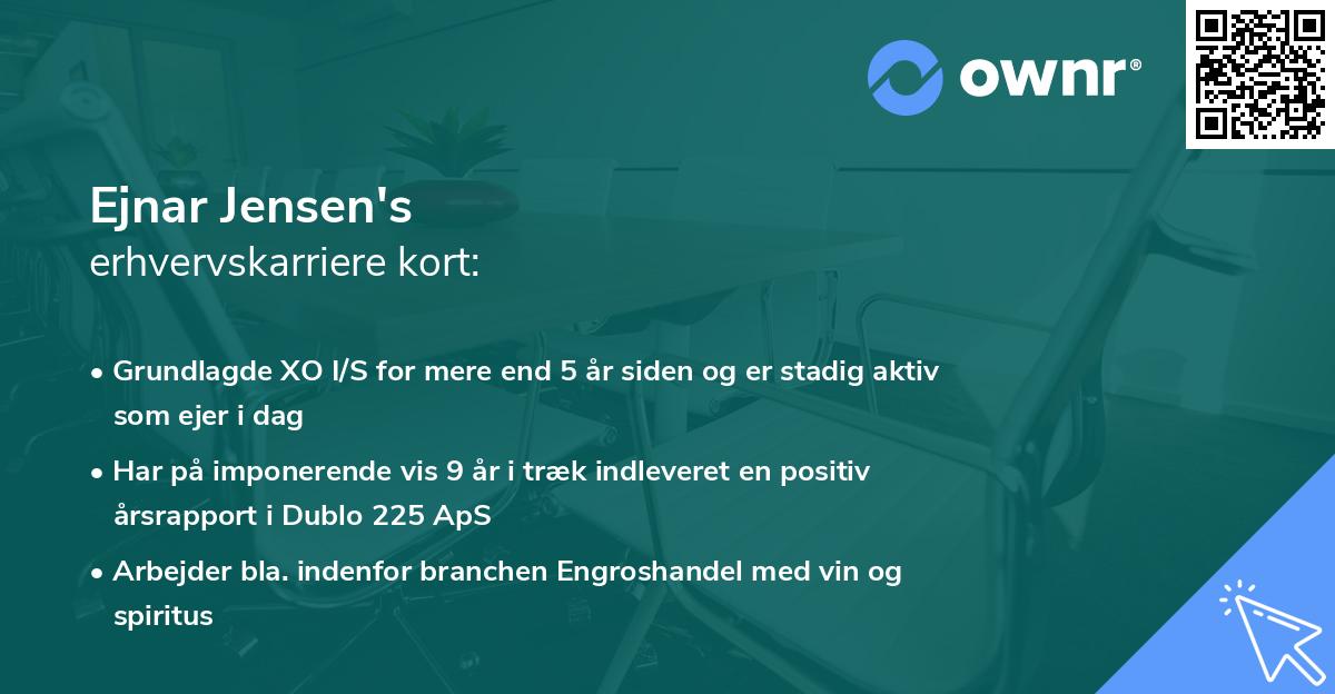 Ejnar Jensen's erhvervskarriere kort