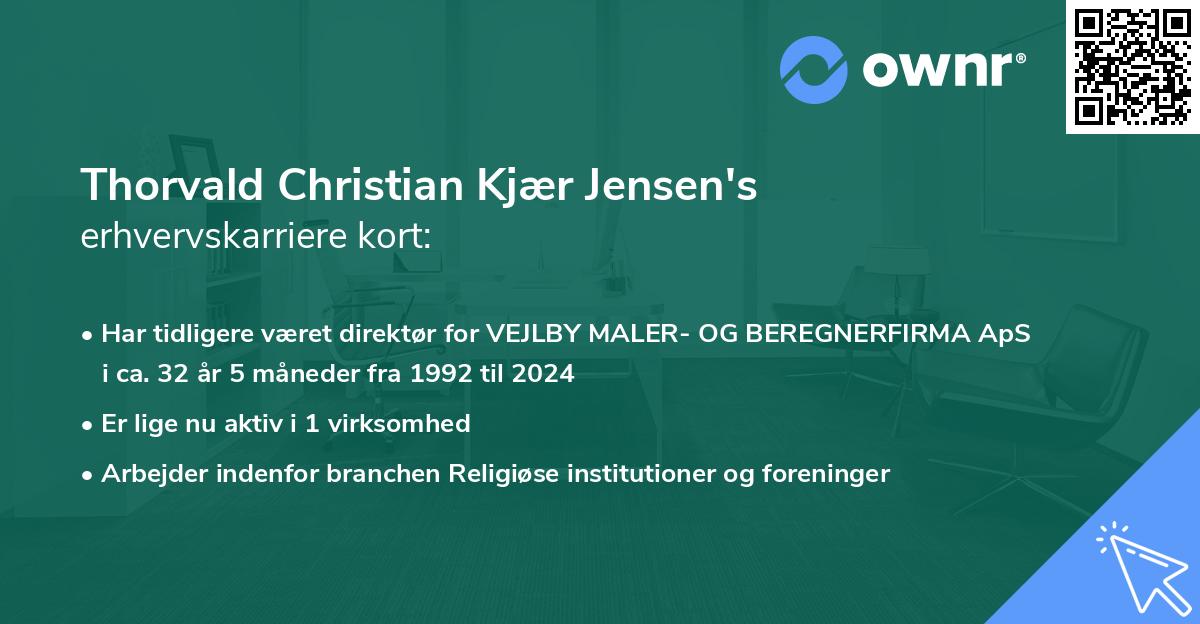 Thorvald Christian Kjær Jensen's erhvervskarriere kort