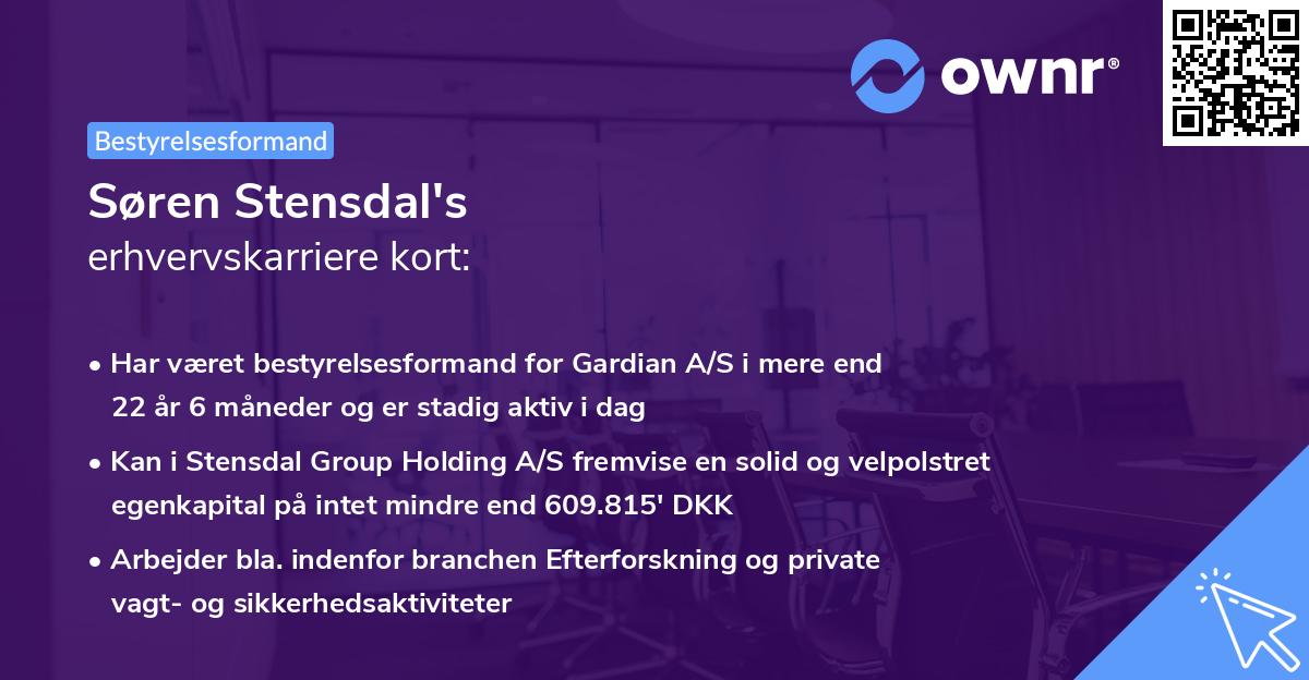 Søren Stensdal's erhvervskarriere kort