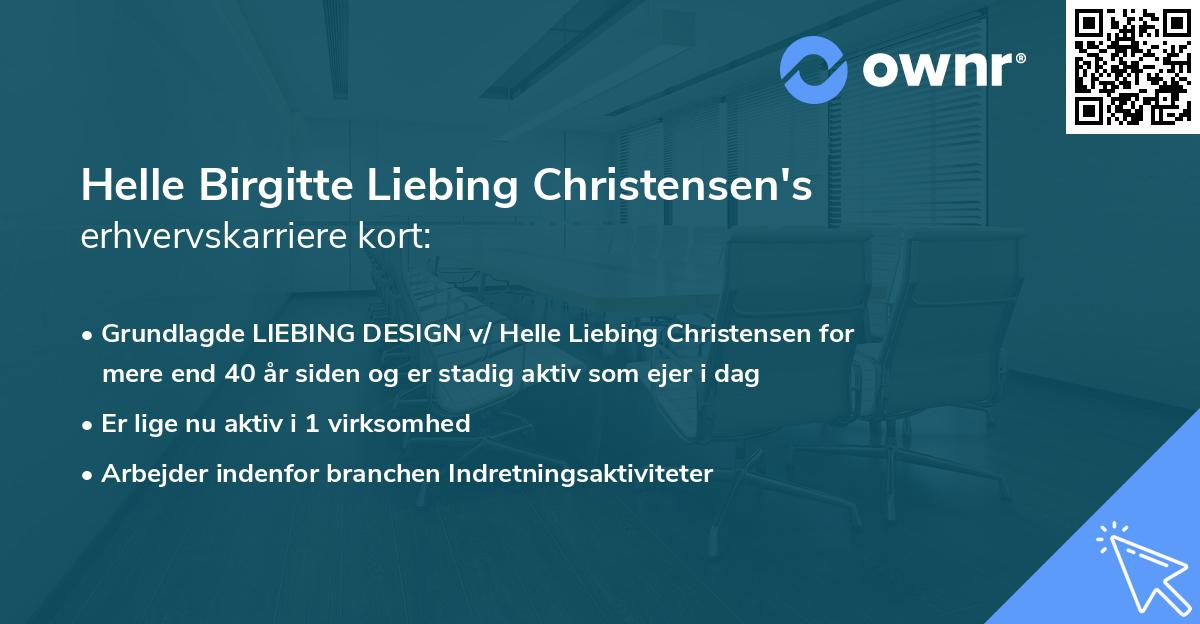 Helle Birgitte Liebing Christensen's erhvervskarriere kort