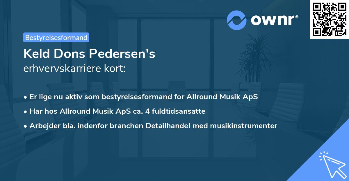 Keld Dons Pedersen's erhvervskarriere kort