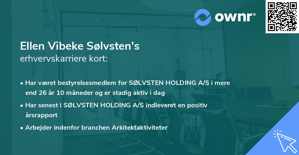 Ellen Vibeke Sølvsten's erhvervskarriere kort