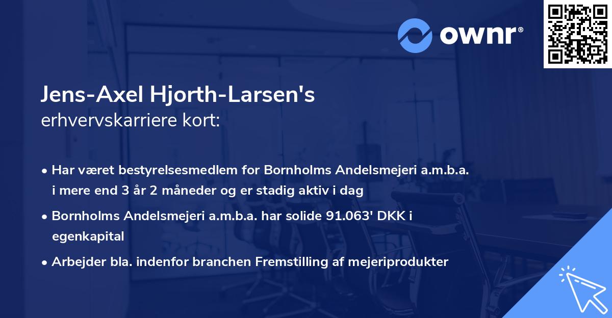 Jens-Axel Hjorth-Larsen's erhvervskarriere kort