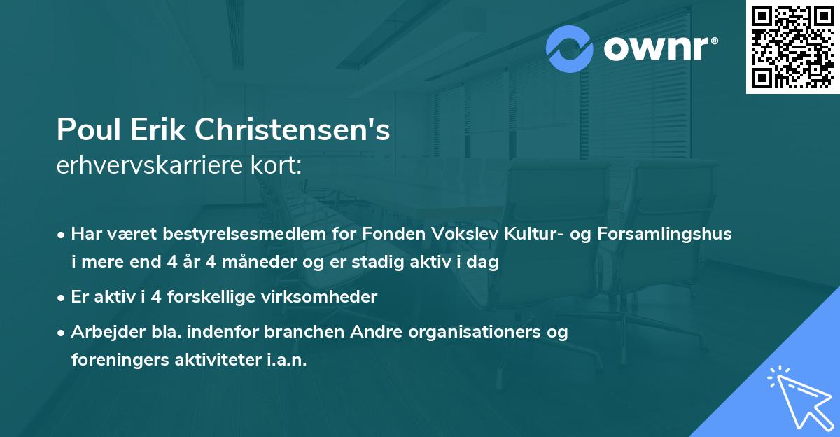 Poul Erik Christensen's erhvervskarriere kort