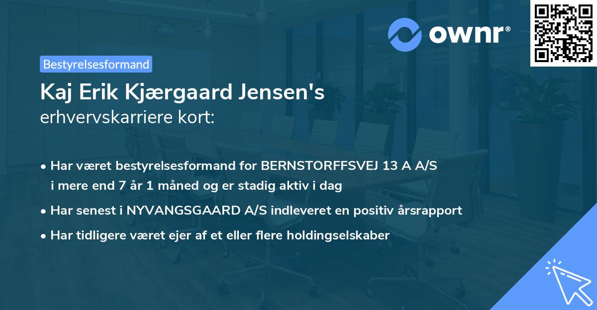 Kaj Erik Kjærgaard Jensen's erhvervskarriere kort