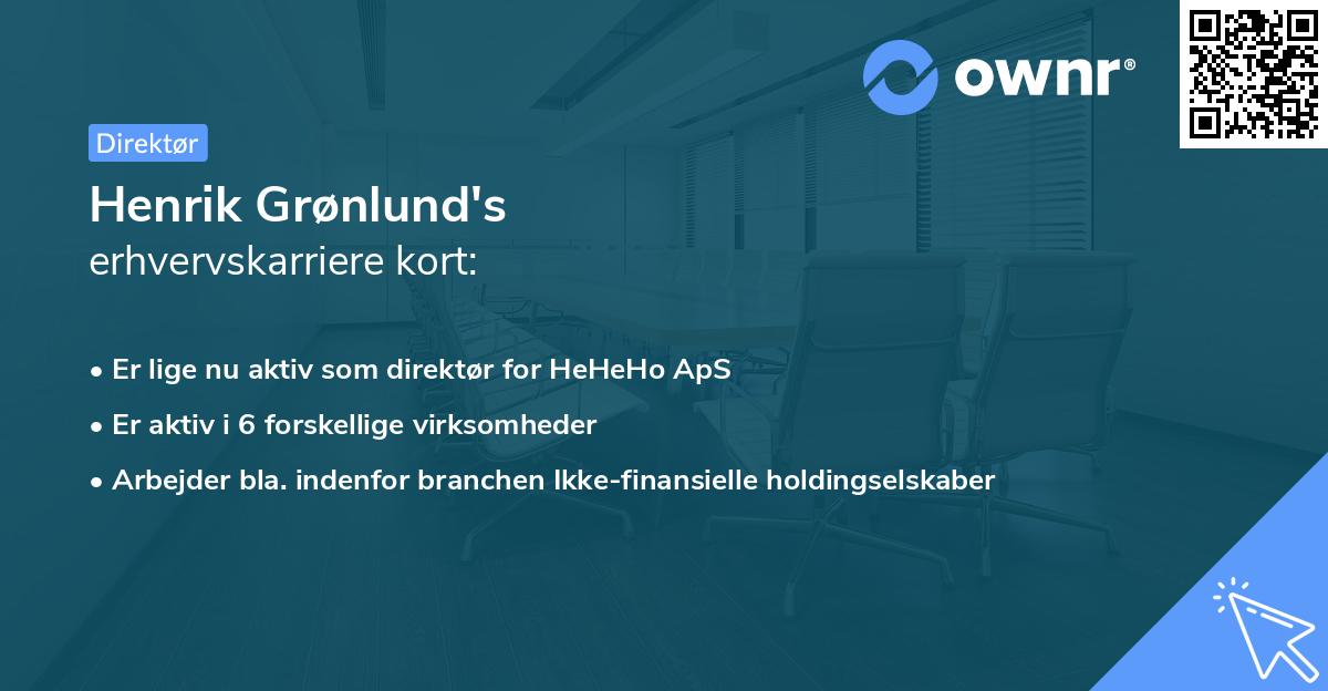 Henrik Grønlund's erhvervskarriere kort