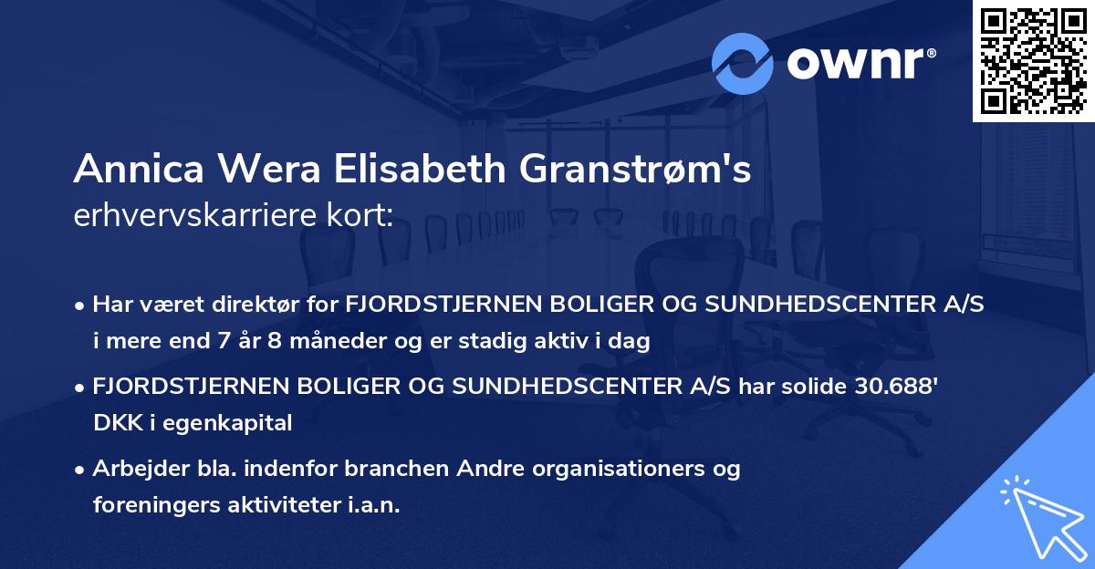Annica Wera Elisabeth Granstrøm's erhvervskarriere kort