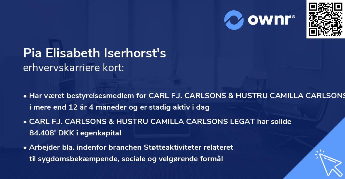 Pia Elisabeth Iserhorst's erhvervskarriere kort