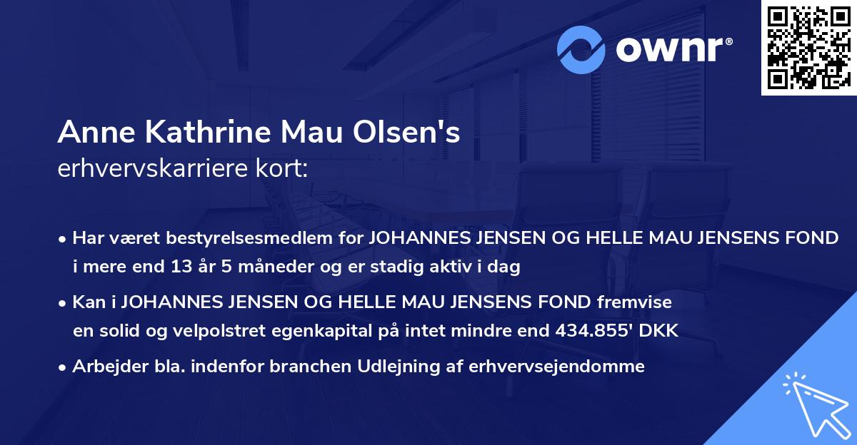 Anne Kathrine Mau Olsen's erhvervskarriere kort