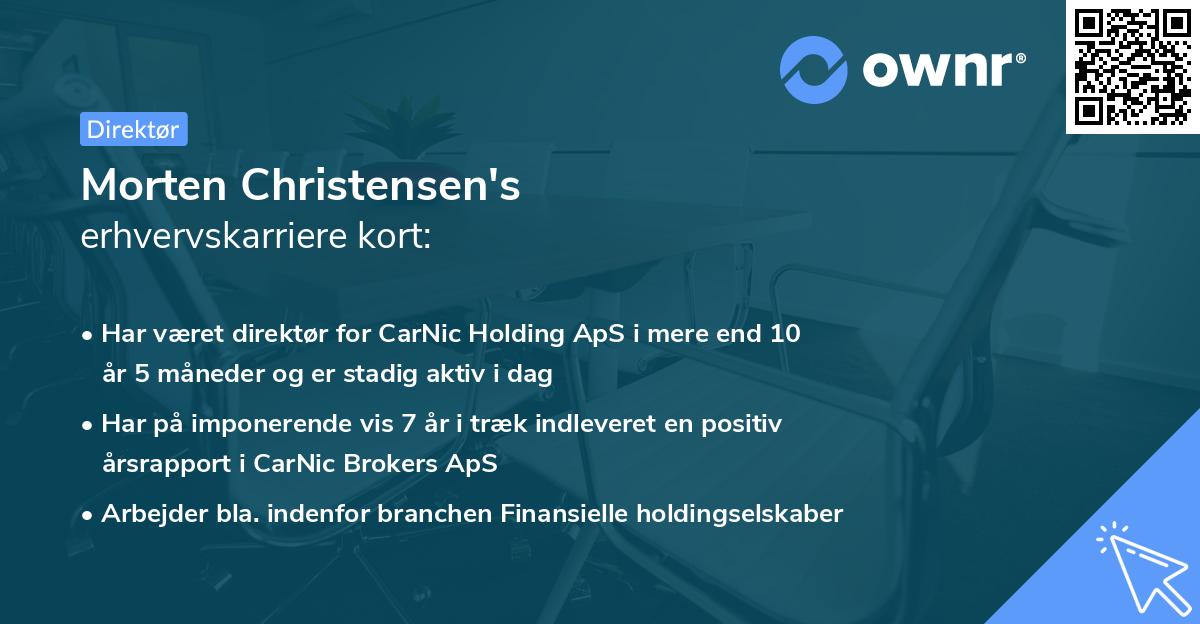Morten Christensen's erhvervskarriere kort