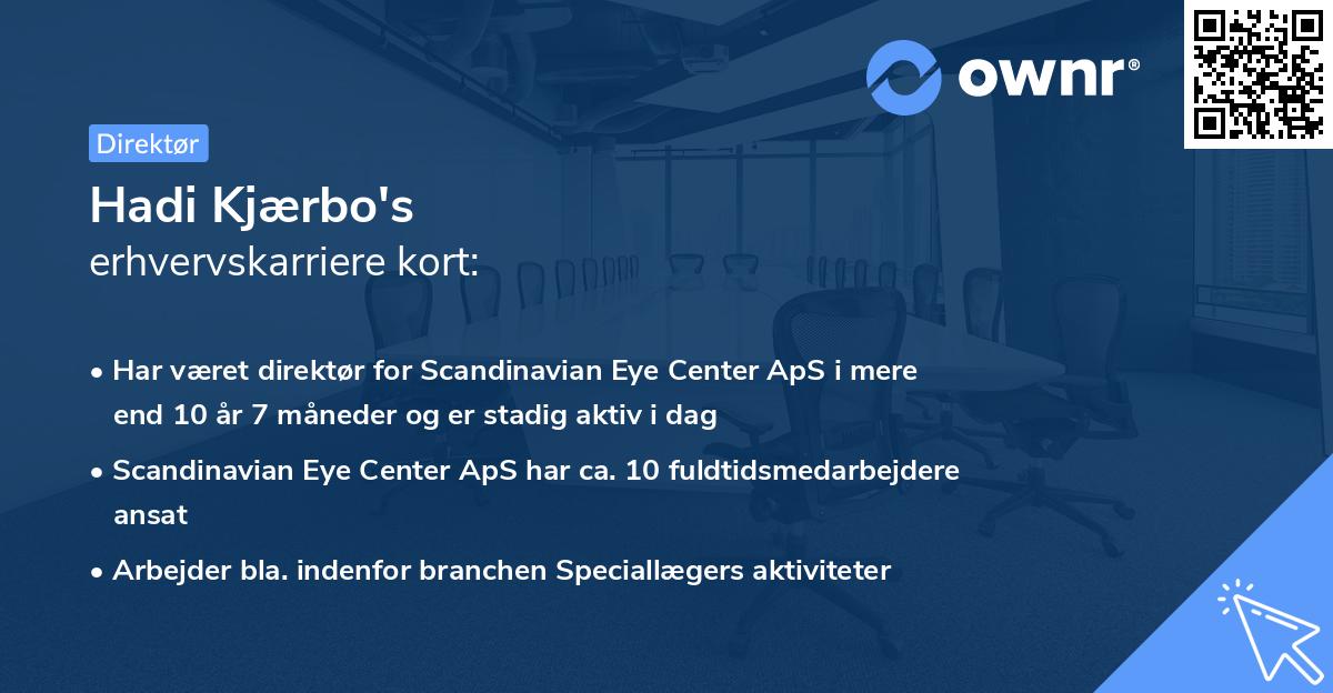 Hadi Kjærbo's erhvervskarriere kort