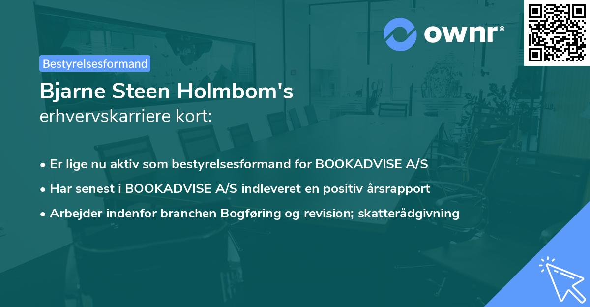 Bjarne Steen Holmbom's erhvervskarriere kort