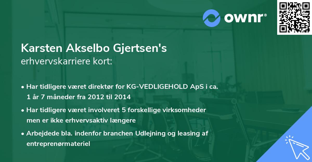 Karsten Akselbo Gjertsen's erhvervskarriere kort