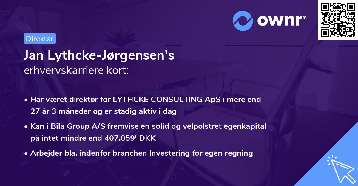 Jan Lythcke-Jørgensen's erhvervskarriere kort