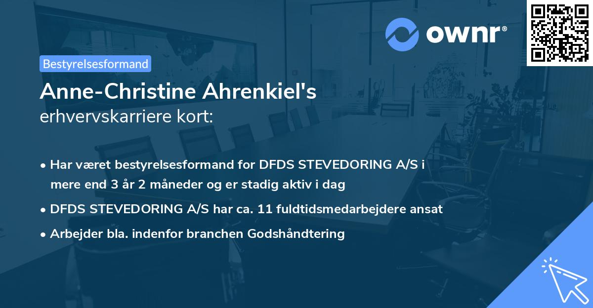 Anne-Christine Ahrenkiel's erhvervskarriere kort