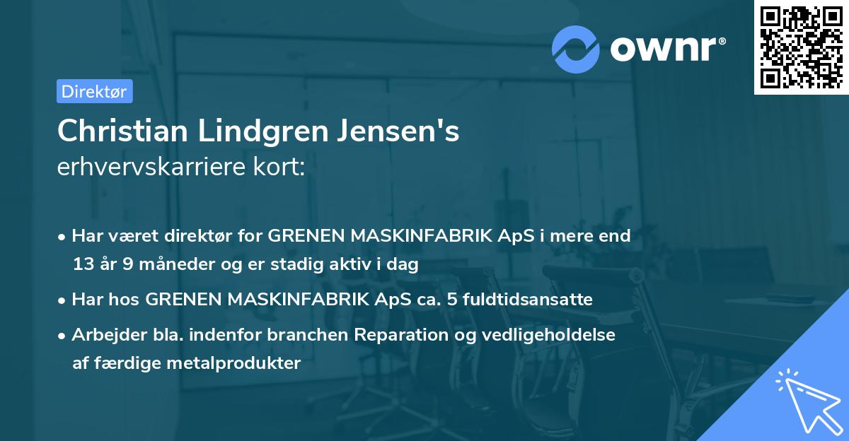 Christian Lindgren Jensen's erhvervskarriere kort