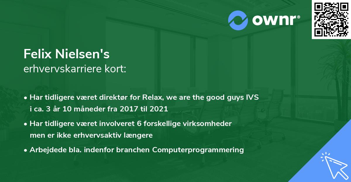 Felix Nielsen's erhvervskarriere kort