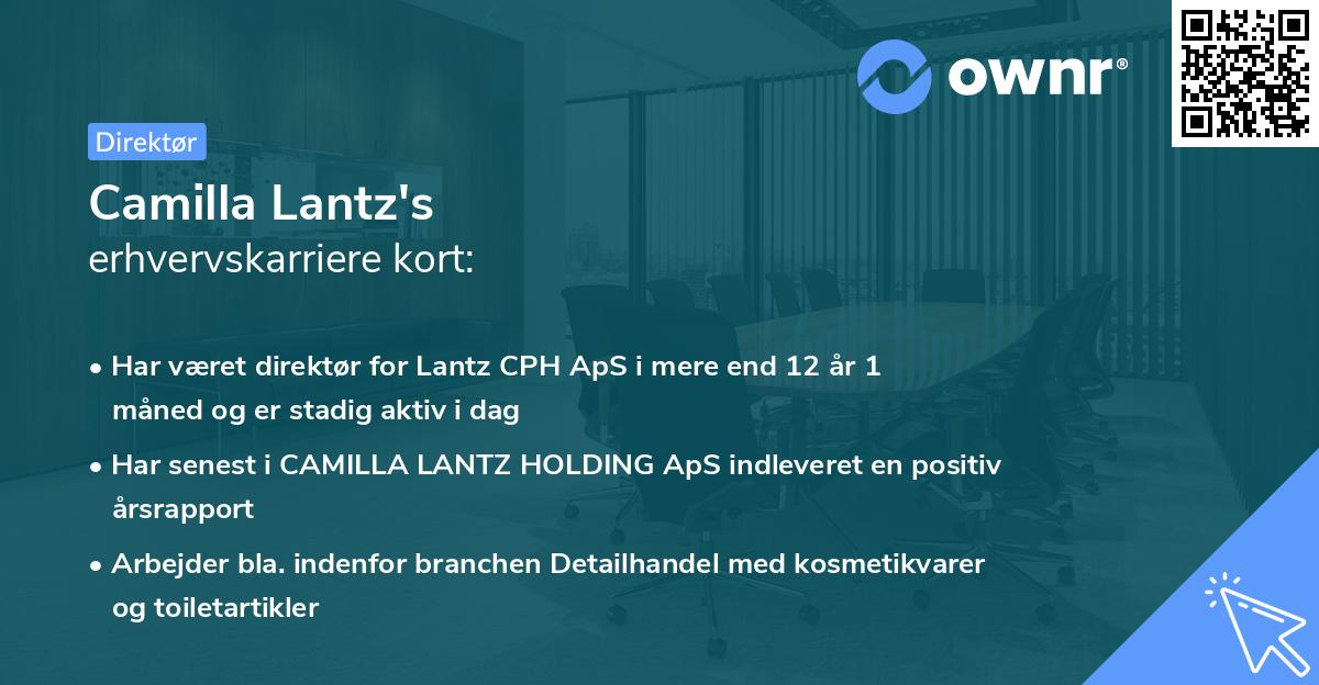 Camilla Lantz's erhvervskarriere kort